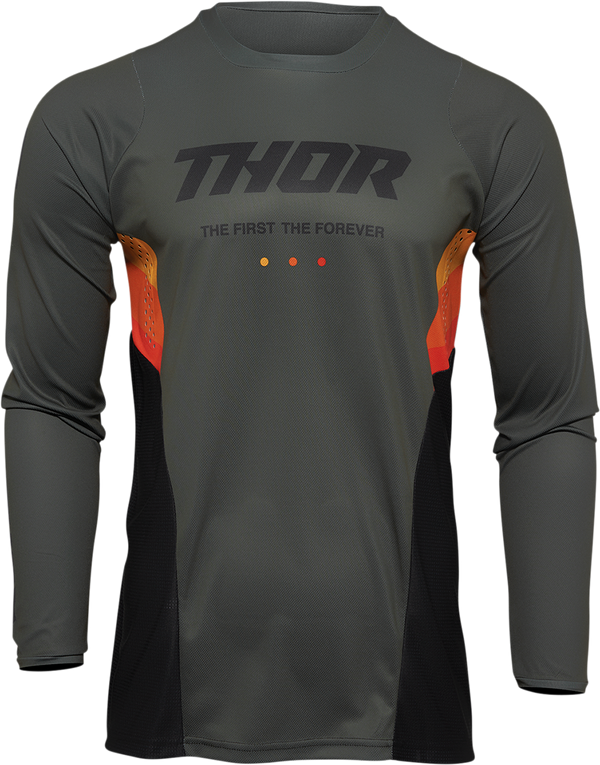 THOR PULSE MOTOCROSS MX KIT PANTS JERSEY - CUBE LIGHT GREY / RED ORANGE